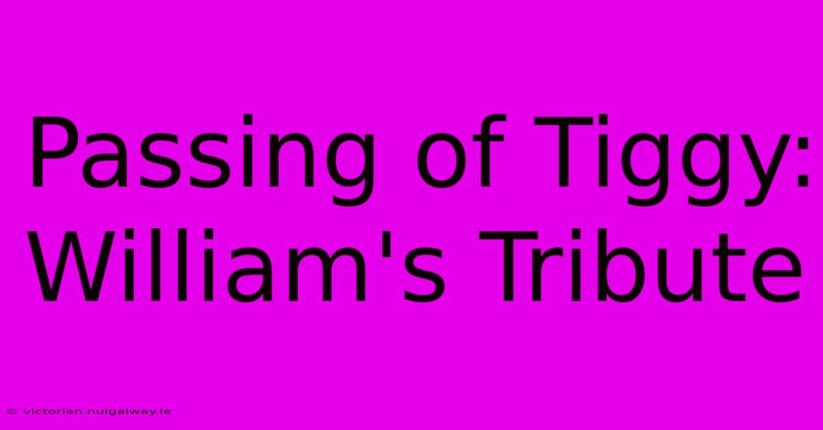 Passing Of Tiggy: William's Tribute