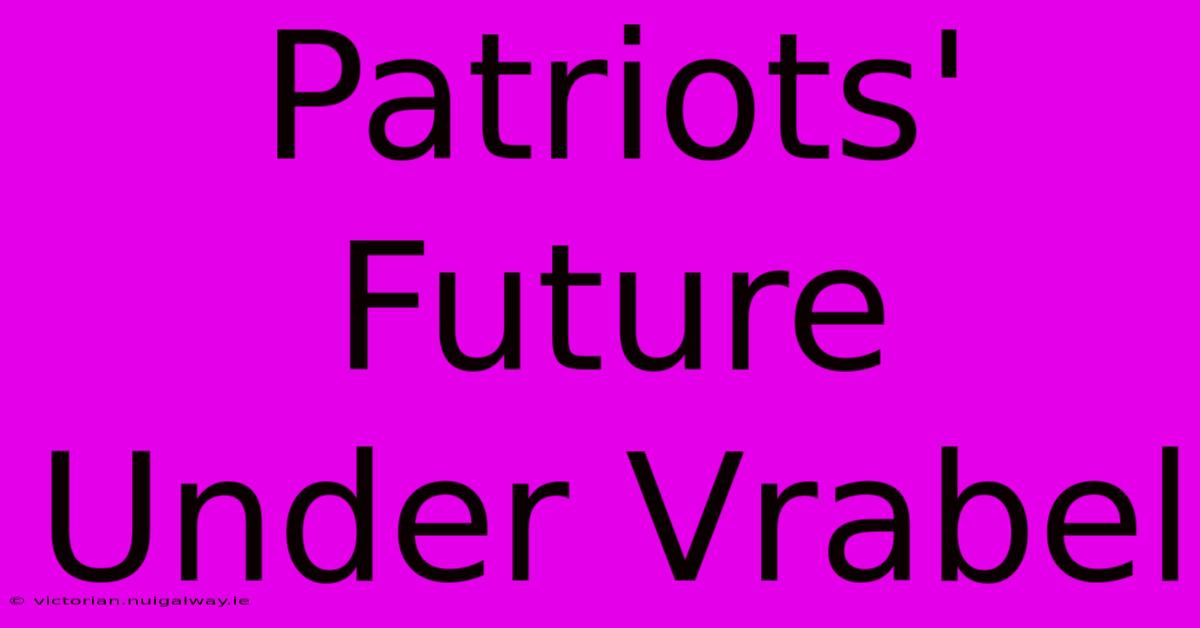 Patriots' Future Under Vrabel