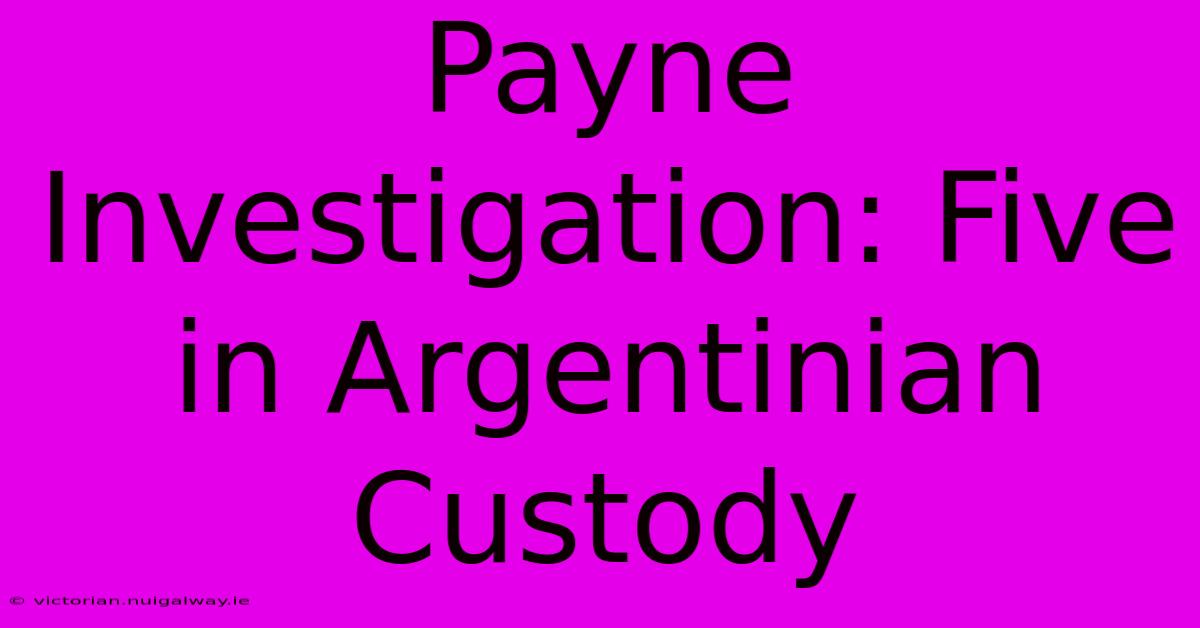 Payne Investigation: Five In Argentinian Custody