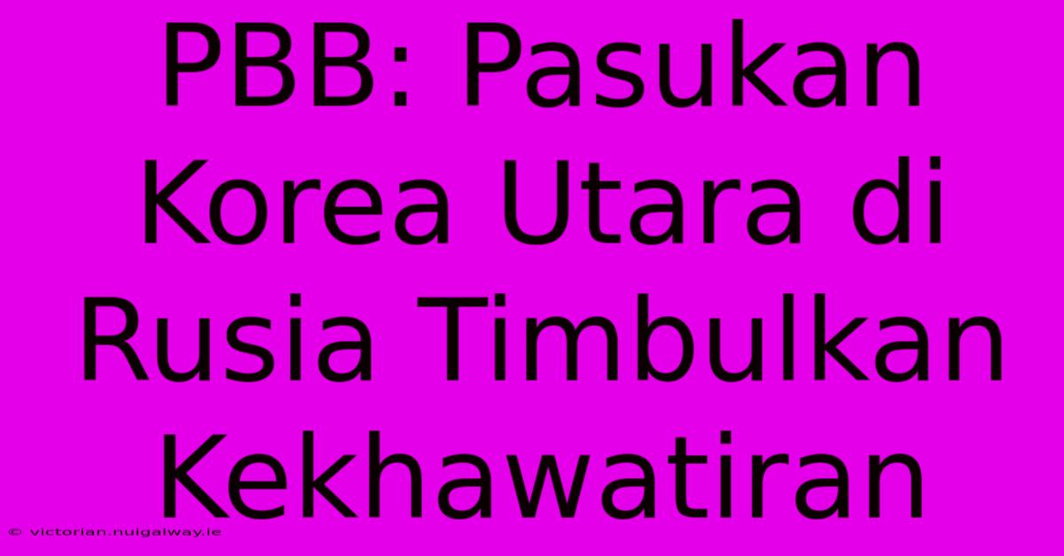 PBB: Pasukan Korea Utara Di Rusia Timbulkan Kekhawatiran