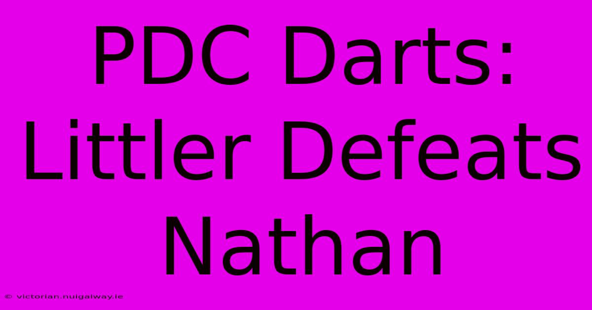 PDC Darts: Littler Defeats Nathan