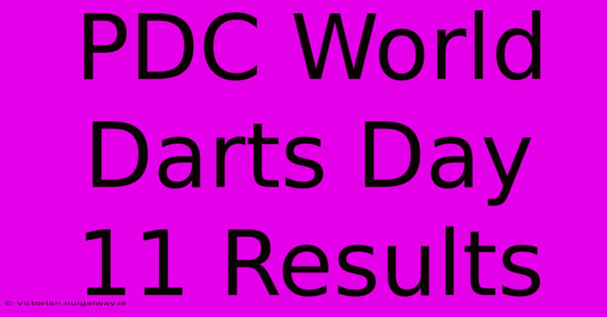 PDC World Darts Day 11 Results