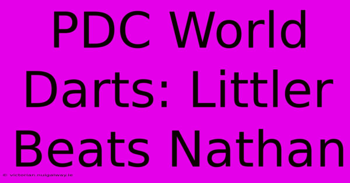 PDC World Darts: Littler Beats Nathan