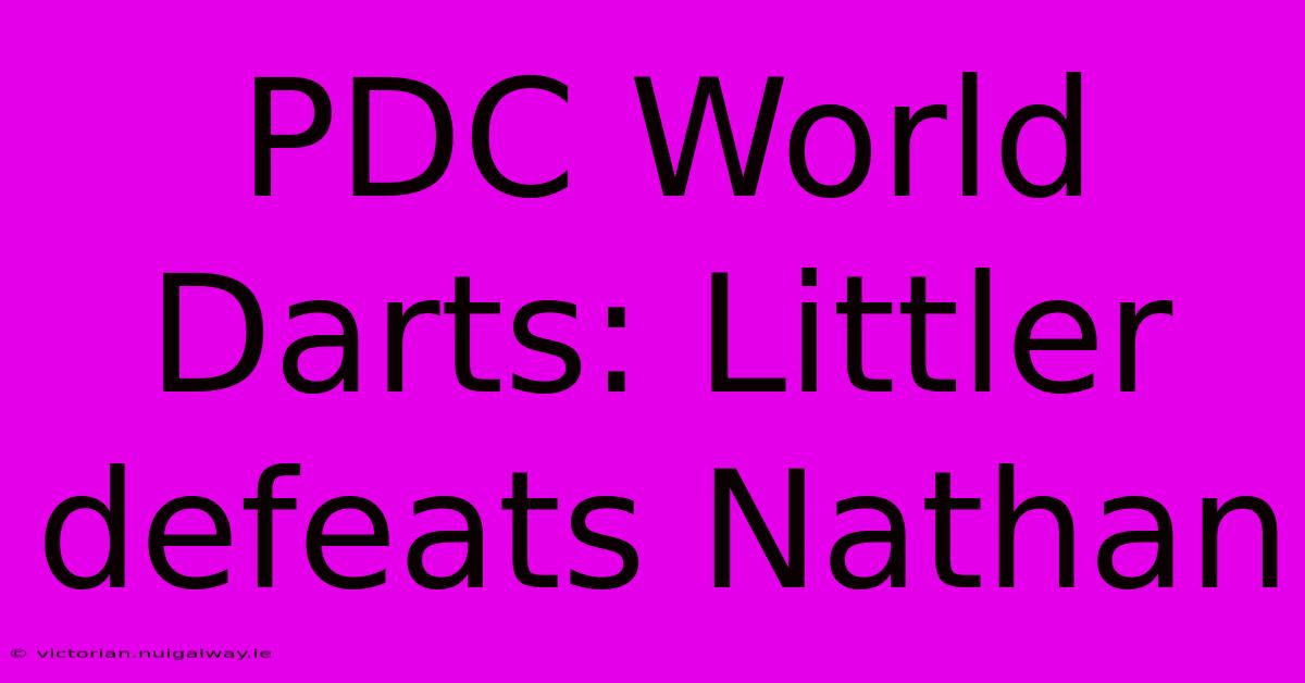 PDC World Darts: Littler Defeats Nathan