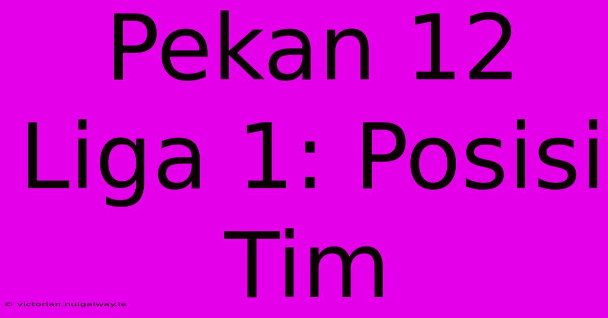 Pekan 12 Liga 1: Posisi Tim