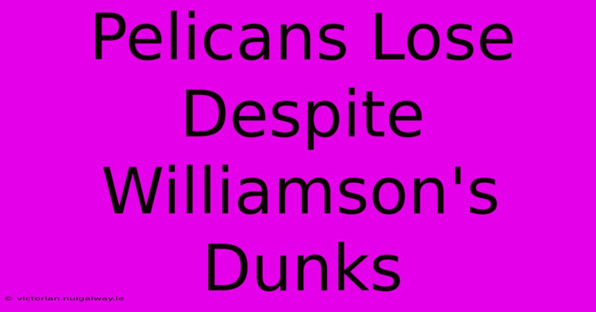 Pelicans Lose Despite Williamson's Dunks