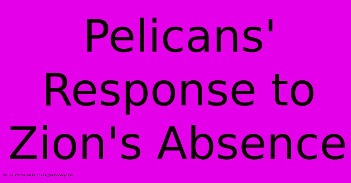 Pelicans' Response To Zion's Absence