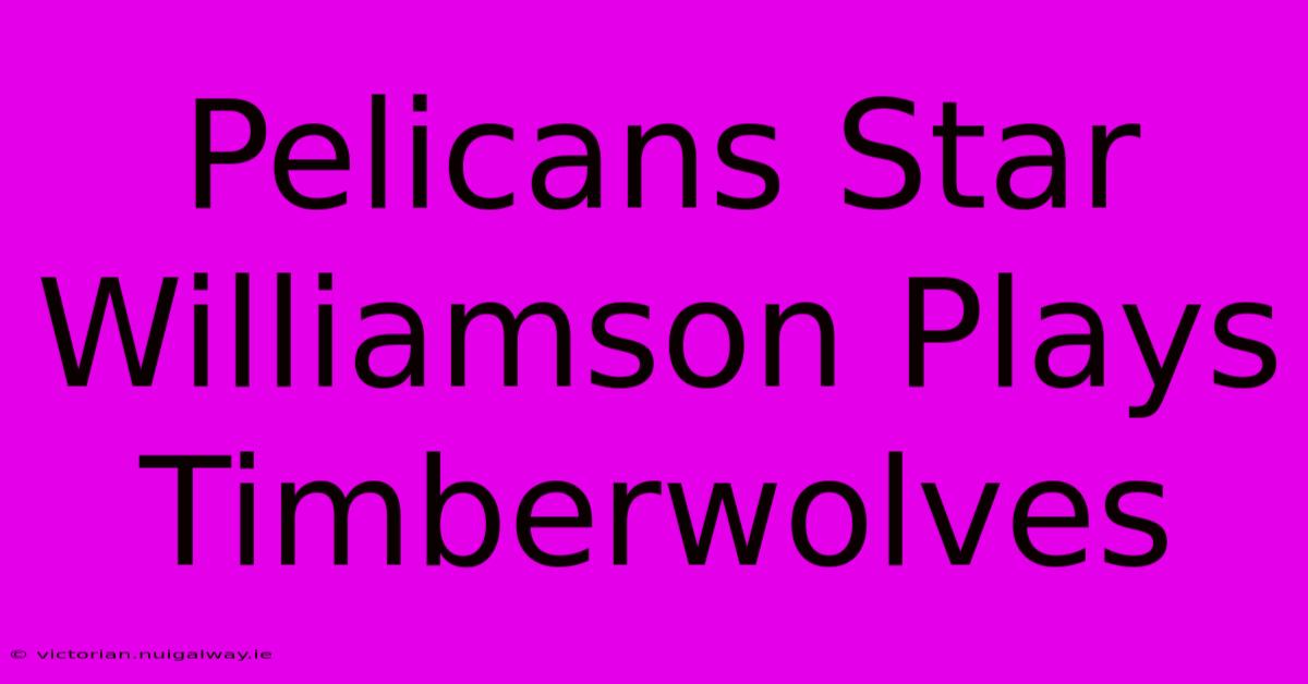 Pelicans Star Williamson Plays Timberwolves