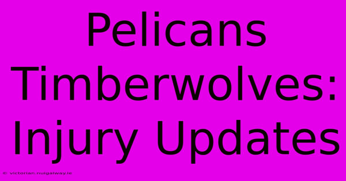 Pelicans Timberwolves: Injury Updates