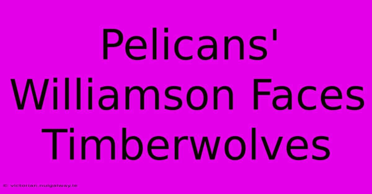 Pelicans' Williamson Faces Timberwolves