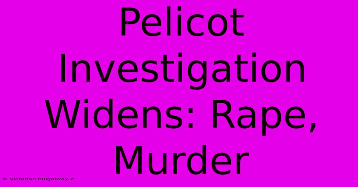 Pelicot Investigation Widens: Rape, Murder