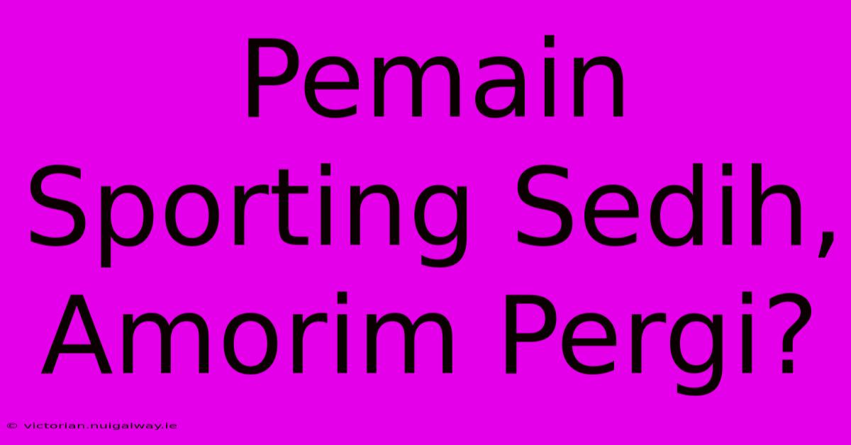 Pemain Sporting Sedih, Amorim Pergi? 