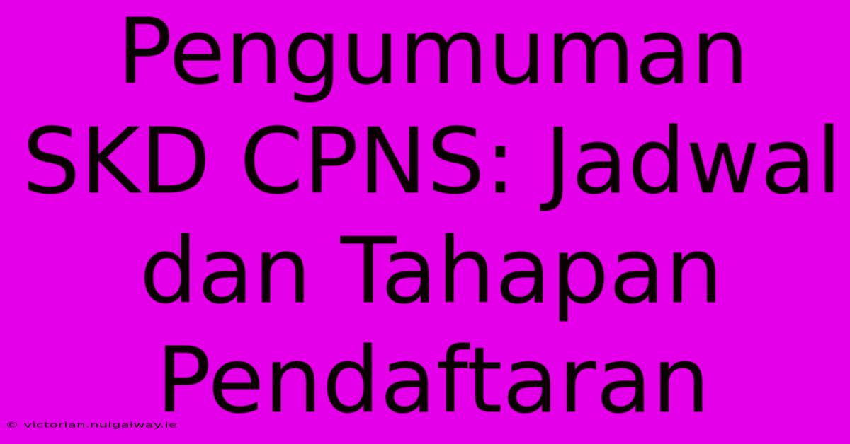 Pengumuman SKD CPNS: Jadwal Dan Tahapan Pendaftaran