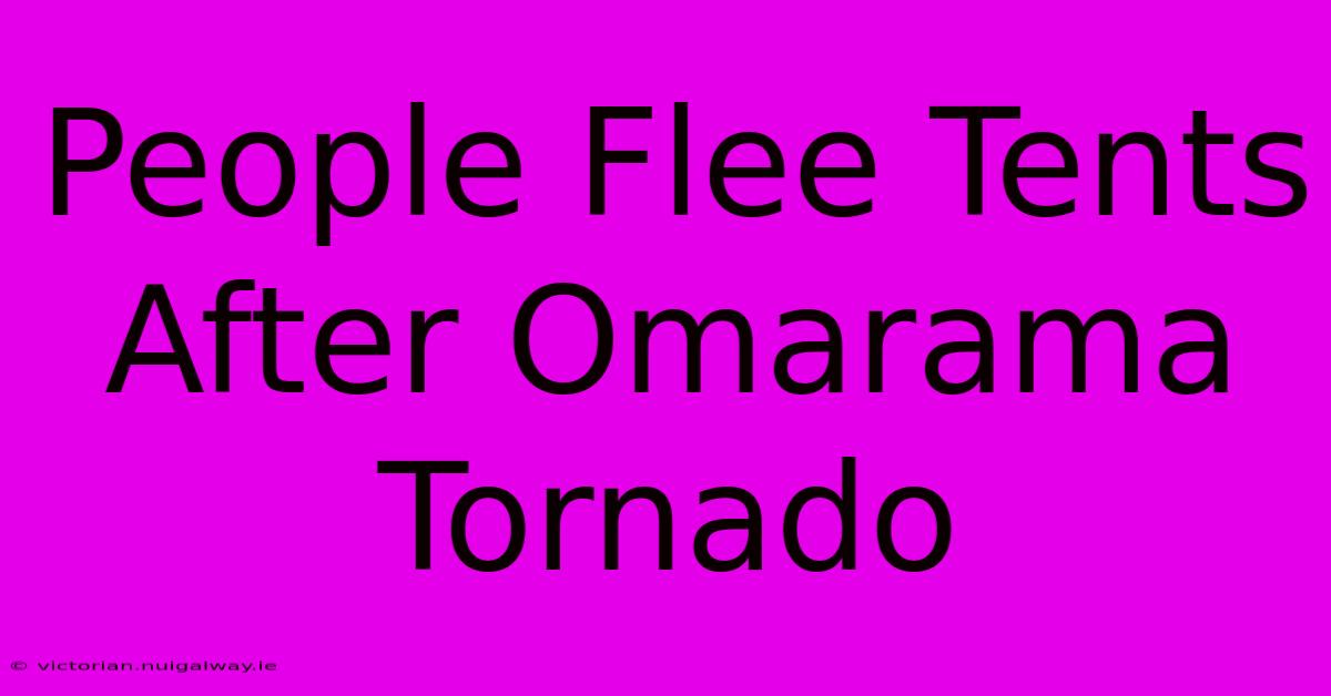 People Flee Tents After Omarama Tornado