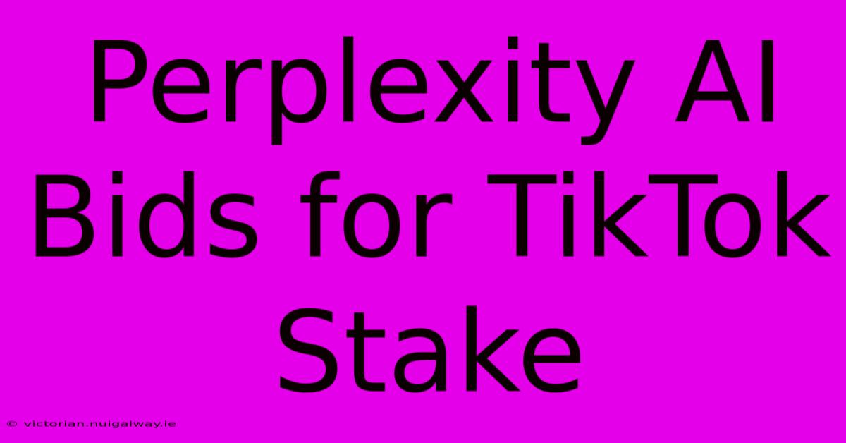 Perplexity AI Bids For TikTok Stake