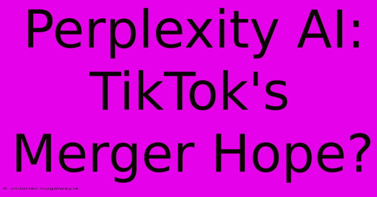 Perplexity AI: TikTok's Merger Hope?