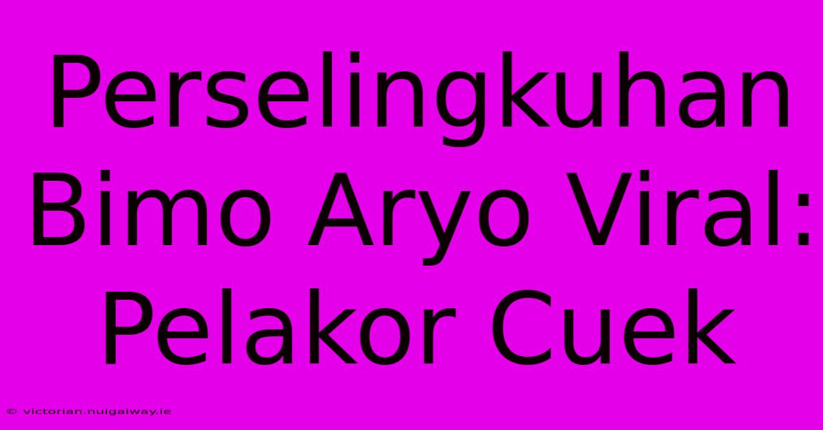 Perselingkuhan Bimo Aryo Viral: Pelakor Cuek