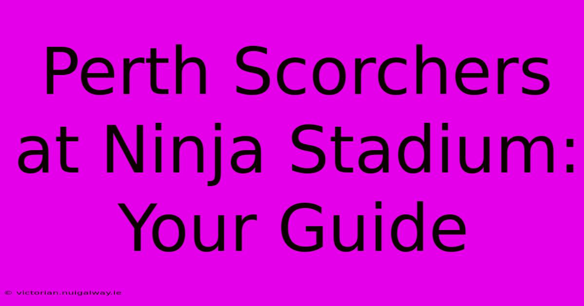 Perth Scorchers At Ninja Stadium: Your Guide