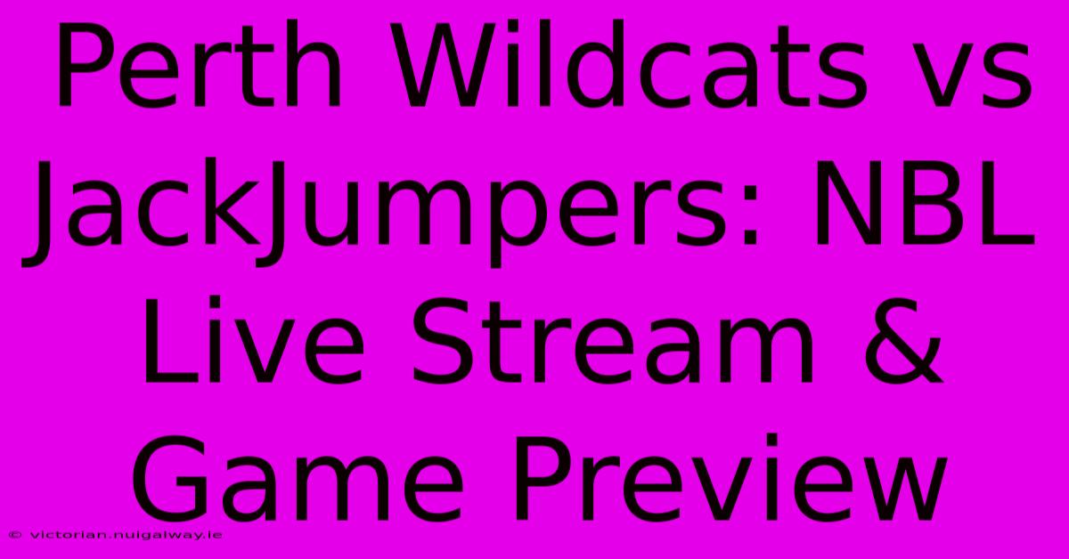 Perth Wildcats Vs JackJumpers: NBL Live Stream & Game Preview