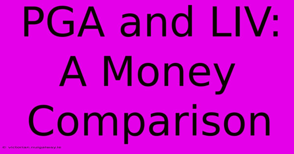 PGA And LIV: A Money Comparison