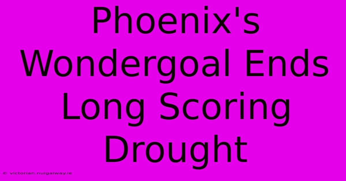 Phoenix's Wondergoal Ends Long Scoring Drought