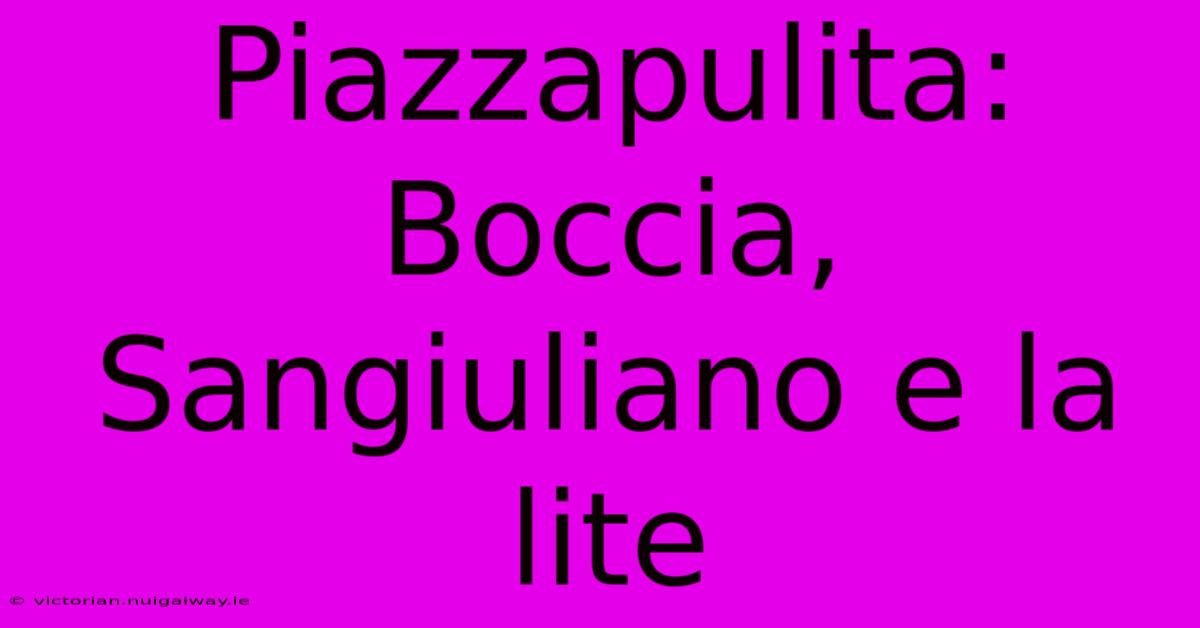 Piazzapulita: Boccia, Sangiuliano E La Lite 