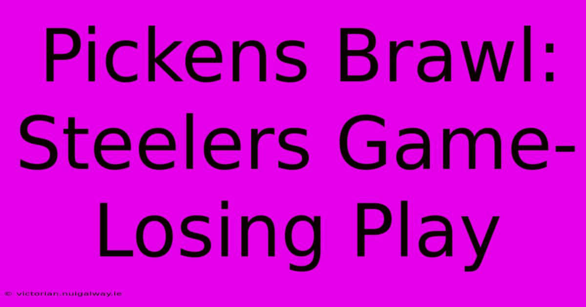 Pickens Brawl: Steelers Game-Losing Play