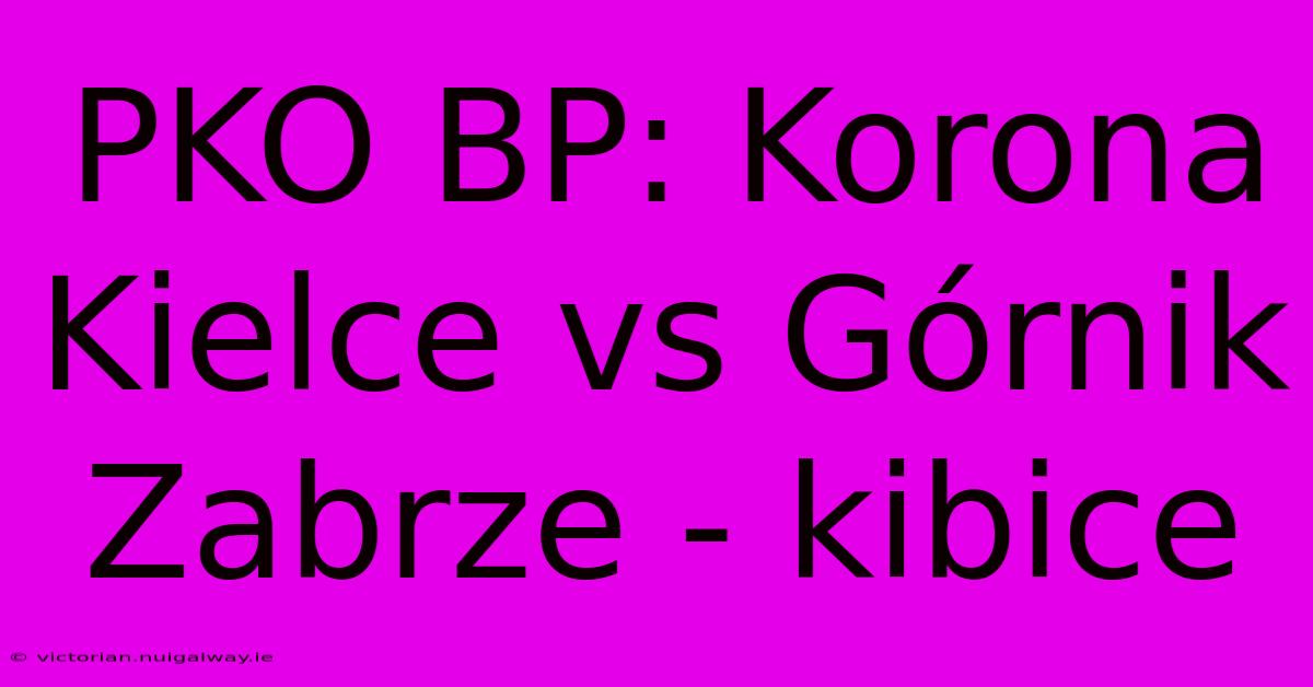 PKO BP: Korona Kielce Vs Górnik Zabrze - Kibice