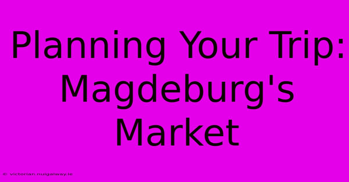 Planning Your Trip: Magdeburg's Market