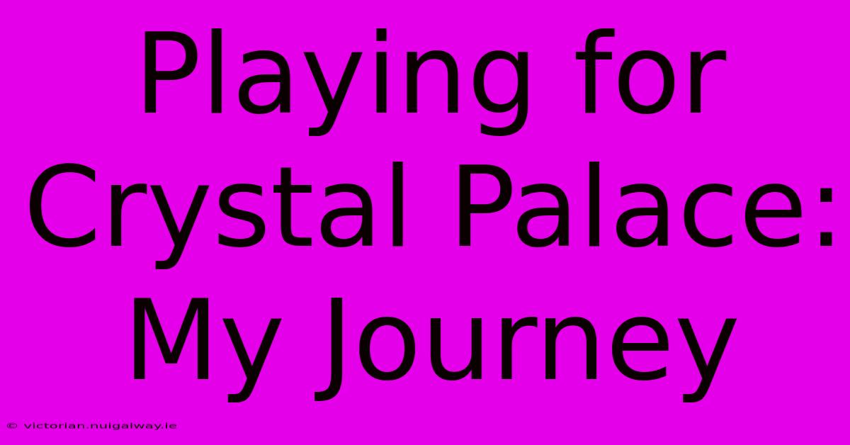 Playing For Crystal Palace: My Journey