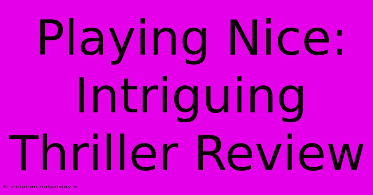 Playing Nice:  Intriguing Thriller Review