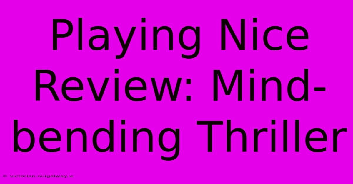 Playing Nice Review: Mind-bending Thriller