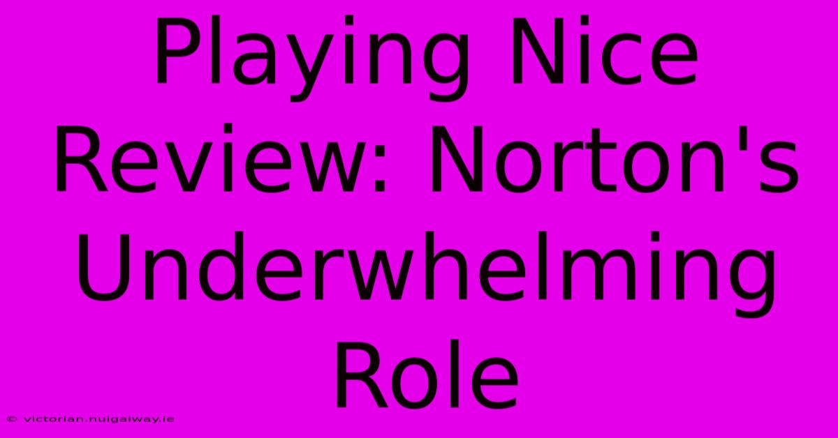 Playing Nice Review: Norton's Underwhelming Role