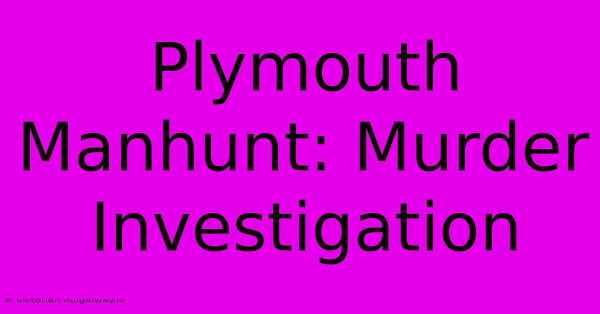 Plymouth Manhunt: Murder Investigation