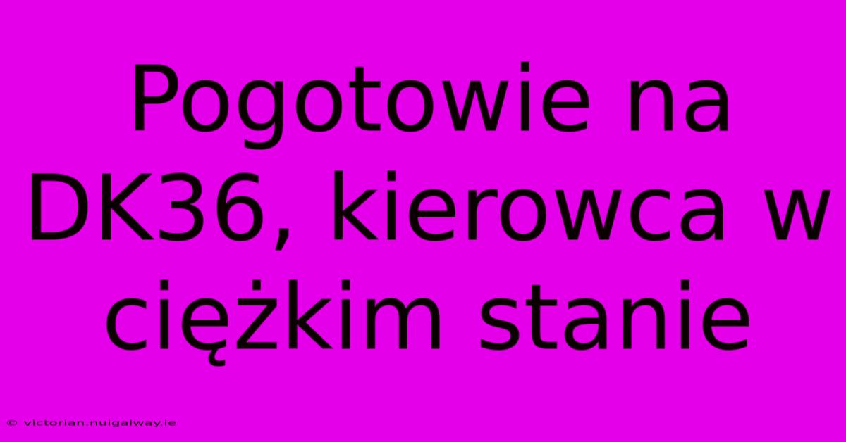 Pogotowie Na DK36, Kierowca W Ciężkim Stanie