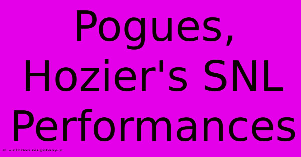 Pogues, Hozier's SNL Performances