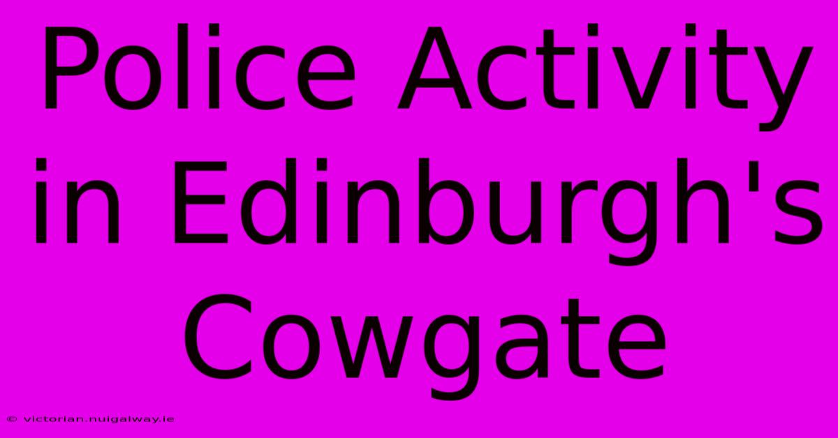 Police Activity In Edinburgh's Cowgate