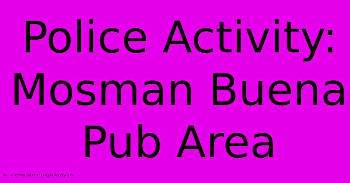 Police Activity: Mosman Buena Pub Area