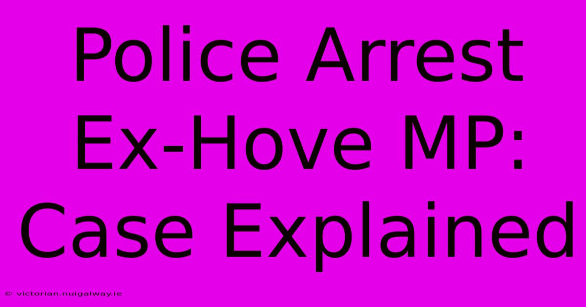 Police Arrest Ex-Hove MP: Case Explained