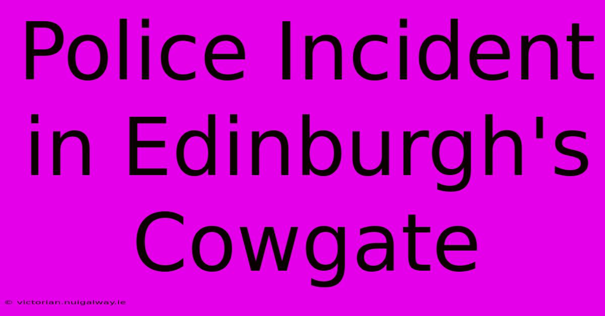 Police Incident In Edinburgh's Cowgate