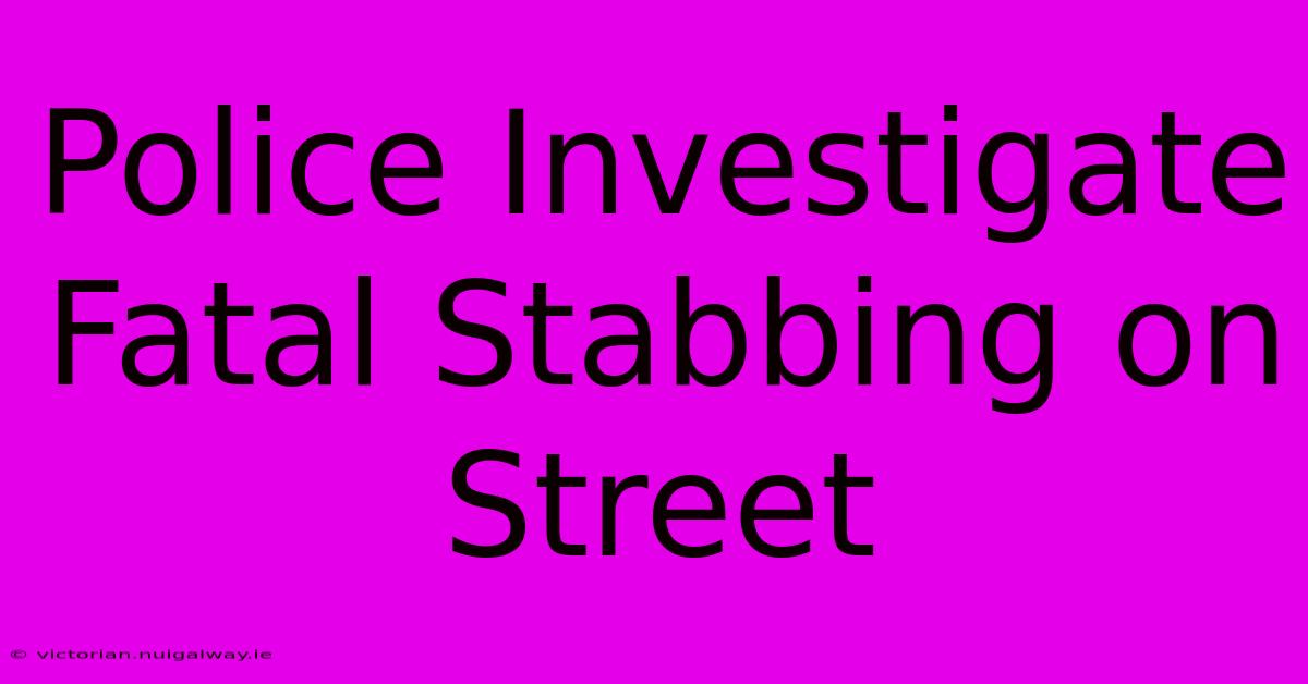 Police Investigate Fatal Stabbing On Street 