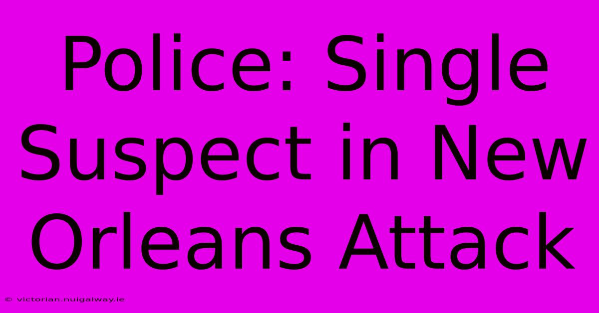 Police: Single Suspect In New Orleans Attack