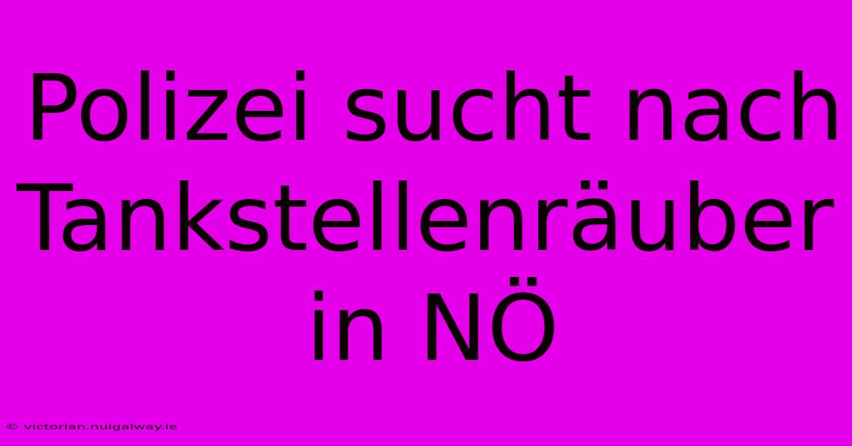 Polizei Sucht Nach Tankstellenräuber In NÖ