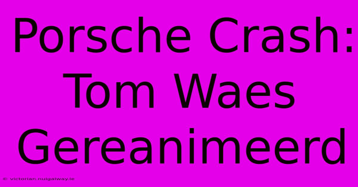 Porsche Crash: Tom Waes Gereanimeerd