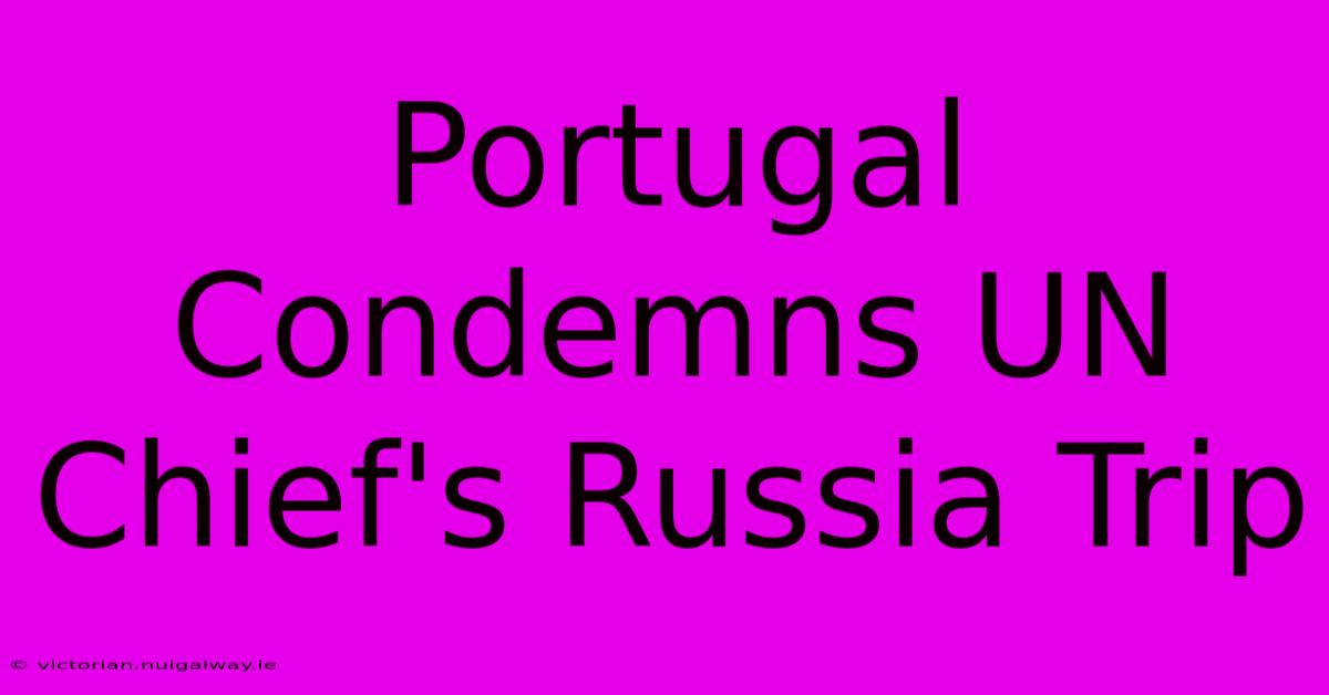 Portugal Condemns UN Chief's Russia Trip