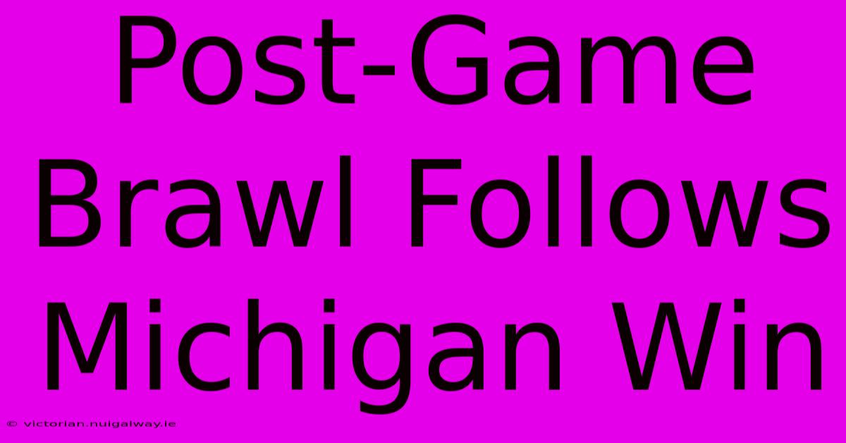 Post-Game Brawl Follows Michigan Win 