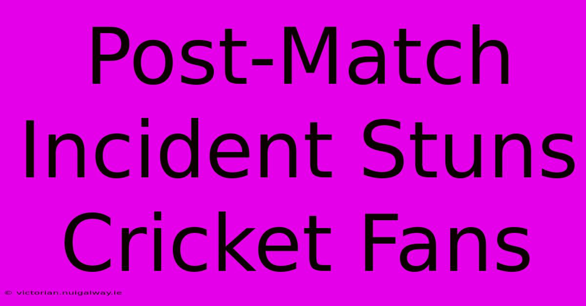 Post-Match Incident Stuns Cricket Fans