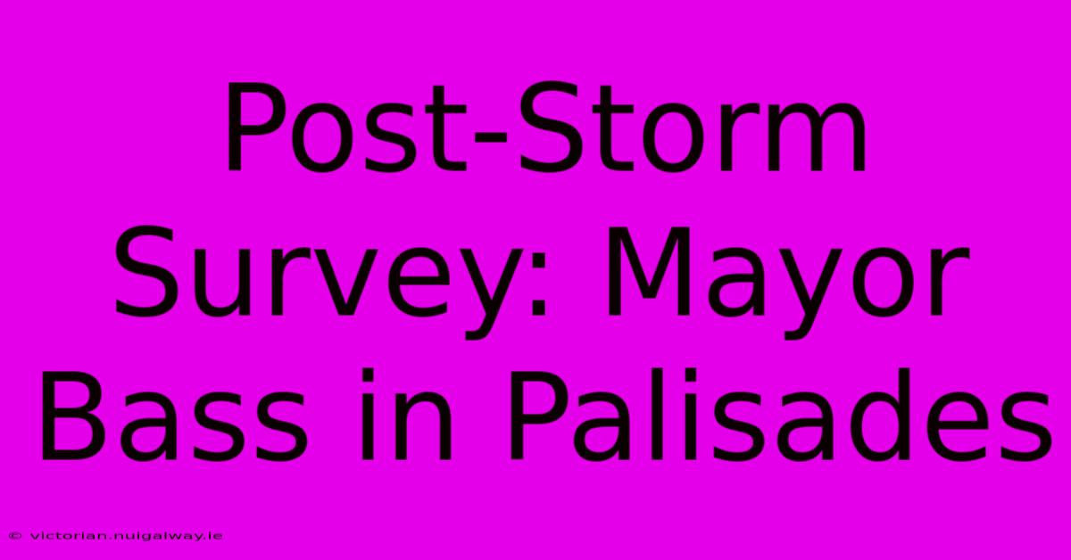 Post-Storm Survey: Mayor Bass In Palisades