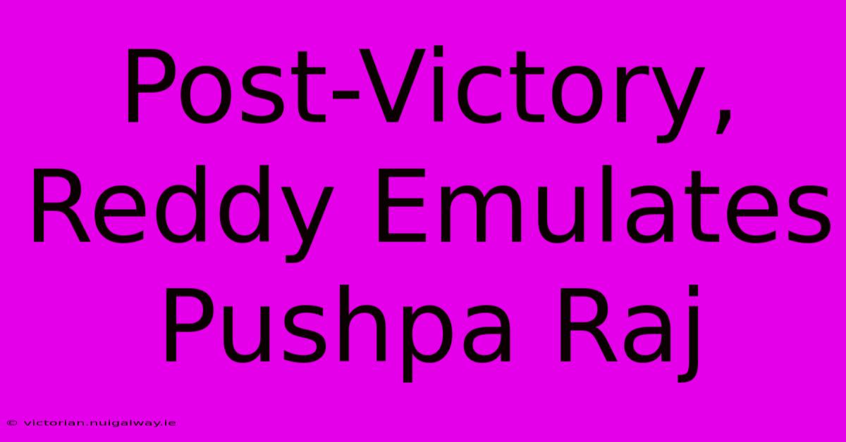 Post-Victory, Reddy Emulates Pushpa Raj