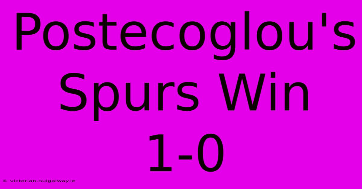 Postecoglou's Spurs Win 1-0